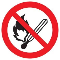 Panneau FLAMMES NUES INTERDITES NORMAS Taliaplast 727250