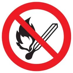 Panneau FLAMMES NUES INTERDITES NORMAS Taliaplast 722245