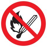 Panneau FLAMMES NUES INTERDITES NORMAS Taliaplast 723246