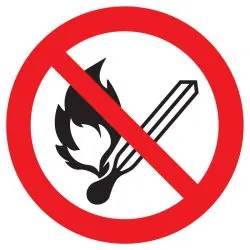 Panneau FLAMMES NUES INTERDITES NORMAS Taliaplast 723246