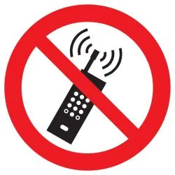 Panneau INTERDICTION D'ACTIVER DES TEL Taliaplast 727255