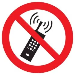 Panneau INTERDICTION D'ACTIVER DES TEL Taliaplast 723255