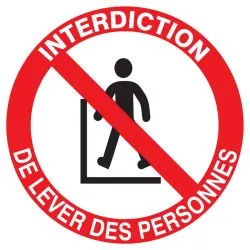 Panneau INTERDIT LEVER DES PERSONNES N Taliaplast 727320