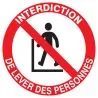 Panneau INTERDIT LEVER DES PERSONNES N Taliaplast 722320
