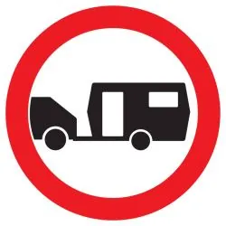 Panneau INTERDIT AUX CARAVANES D.300mm Taliaplast 722290