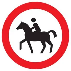 Panneau INTERDIT AUX CAVALIERS NORMASI Taliaplast 724291
