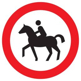 Panneau INTERDIT AUX CAVALIERS D.300mm Taliaplast 722291