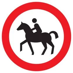 Panneau INTERDIT AUX CAVALIERS D.420mm Taliaplast 723291
