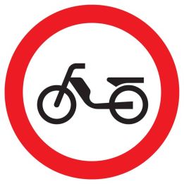 Panneau INTERDIT AUX CYCLOMOTEURS NORM Taliaplast 727292