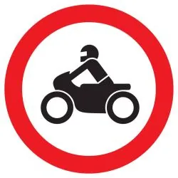 Panneau INTERDIT AUX MOTOS NORMASIGN A Taliaplast 727293
