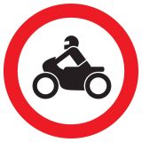 Panneau INTERDIT AUX MOTOS NORMASIGN A Taliaplast 722293