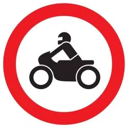Panneau INTERDIT AUX MOTOS NORMASIGN A Taliaplast 722293
