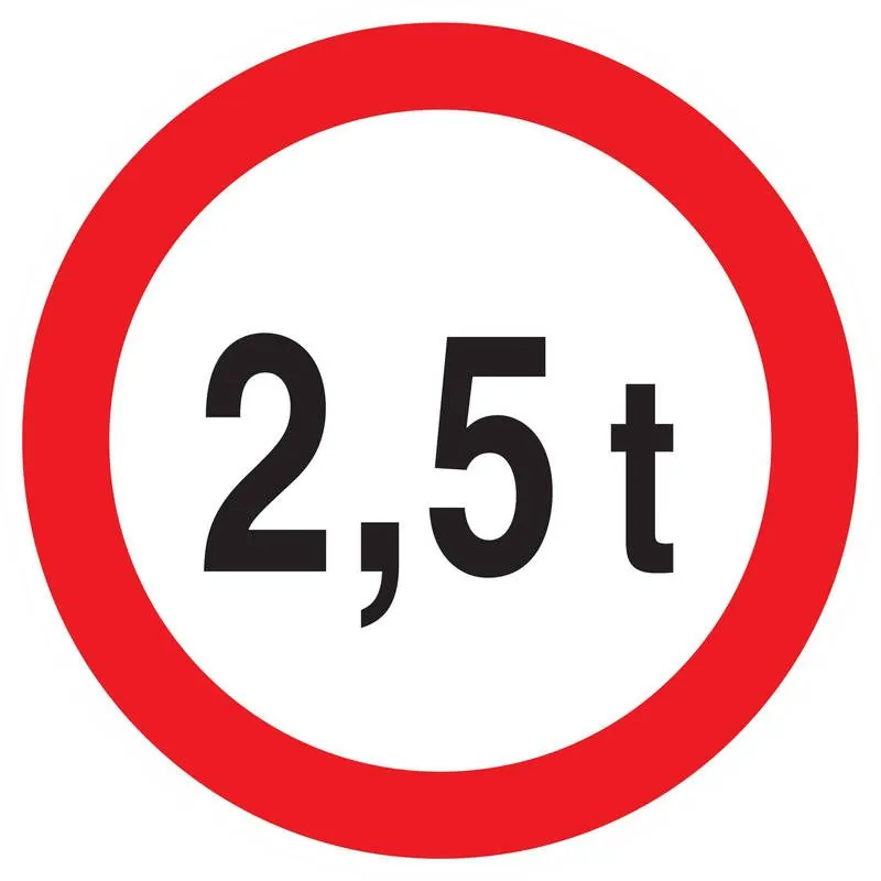 Panneau INTERDIT AU PLUS DE 2.5 TONNES Taliaplast 727282