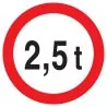 Panneau INTERDIT AU PLUS DE 2.5 TONNES Taliaplast 727282