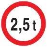 Panneau INTERDIT AUX PLUS DE +2.5 TONN Taliaplast 722282