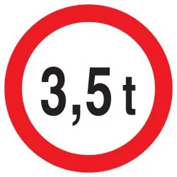 Panneau INTERDIT AU PLUS DE 3.5 TONNES Taliaplast 722283