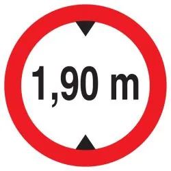 Panneau INTERD.VEHIC.DE +1.90M DE HAUT Taliaplast 727273