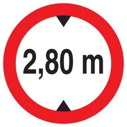 Panneau INTERD.VEHIC.DE +2.80M DE HAUT Taliaplast 722277