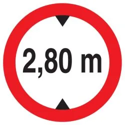 Panneau INTERD.VEHIC.DE +2.80M DE HAUT Taliaplast 723277