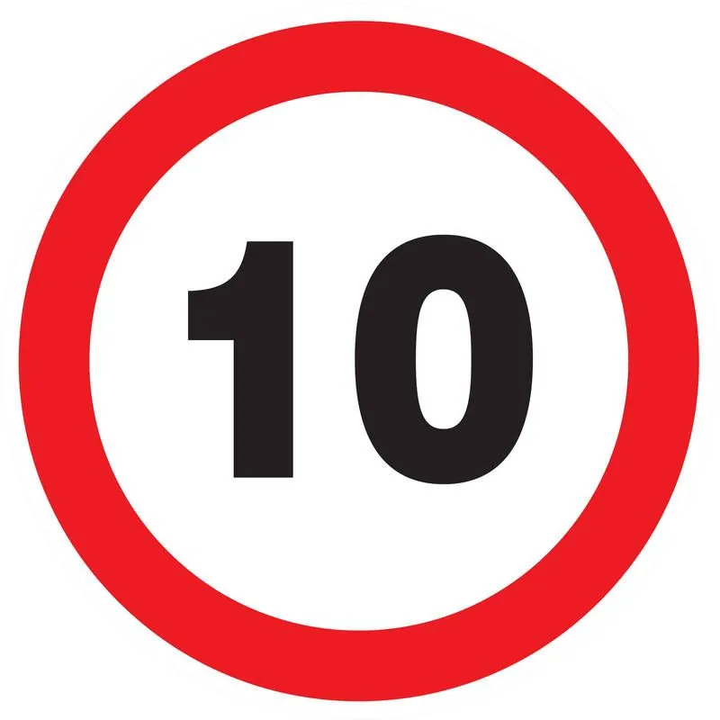 Panneau INTERDIT DE ROULER A +10 KM/H Taliaplast 724260