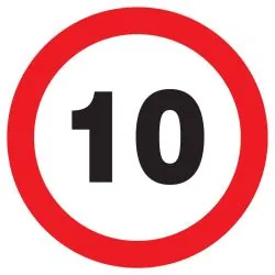 Panneau INTERDIT DE ROULER A +10 KM/H Taliaplast 727260