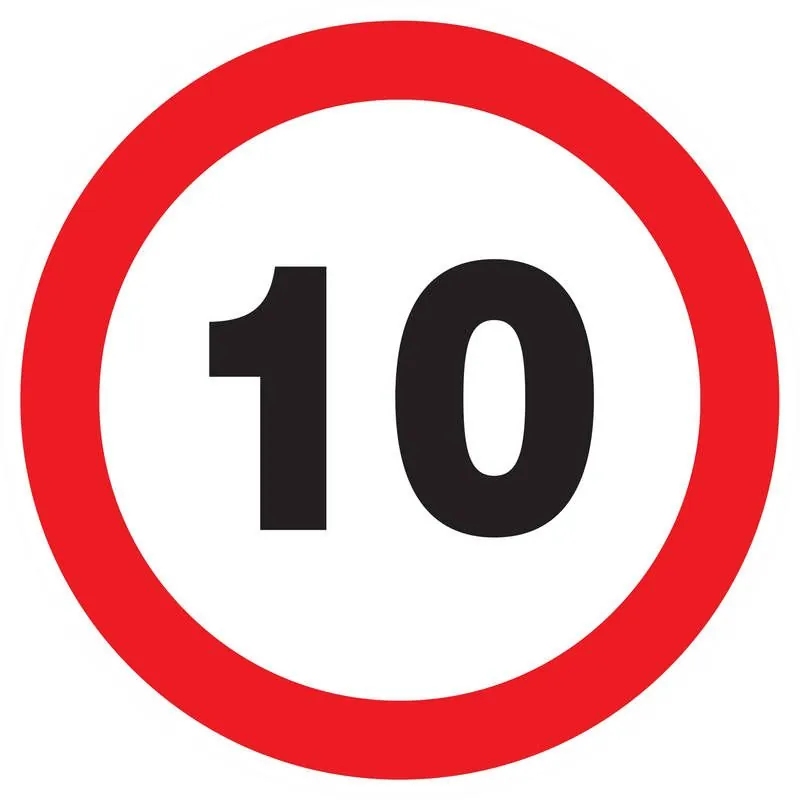 Panneau INTERDIT DE ROULER A +10 KM/H Taliaplast 727260