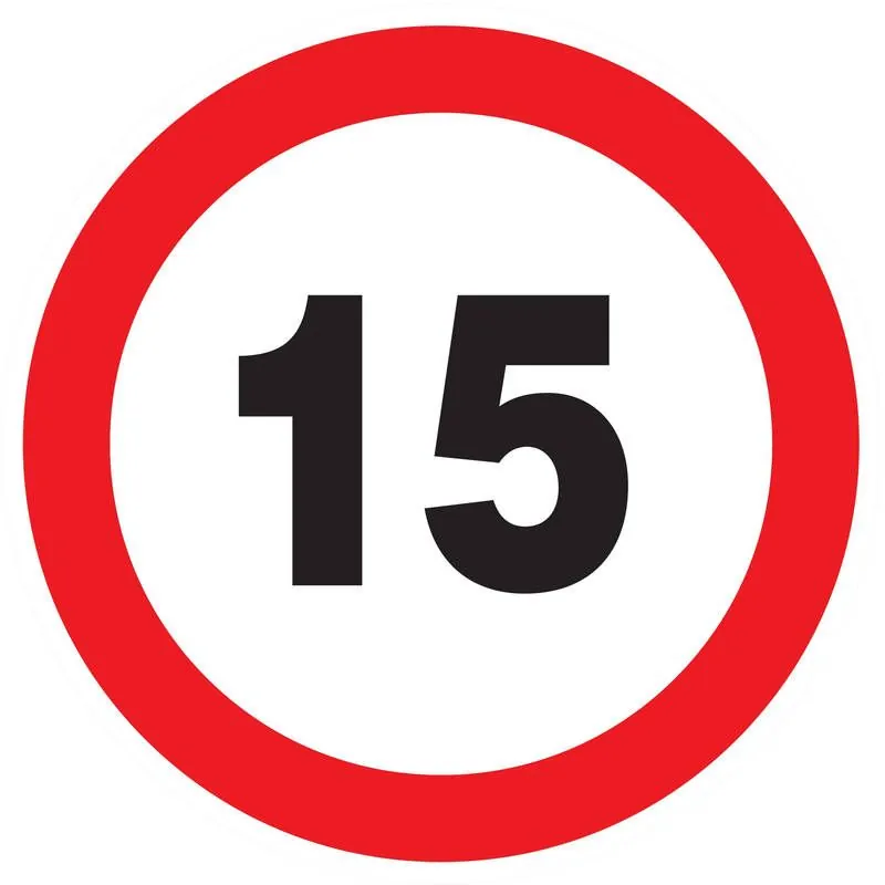 Panneau INTERDIT DE ROULER A +15 KM/H Taliaplast 724261