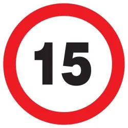 Panneau INTERDIT DE ROULER A +15 KM/H Taliaplast 727261