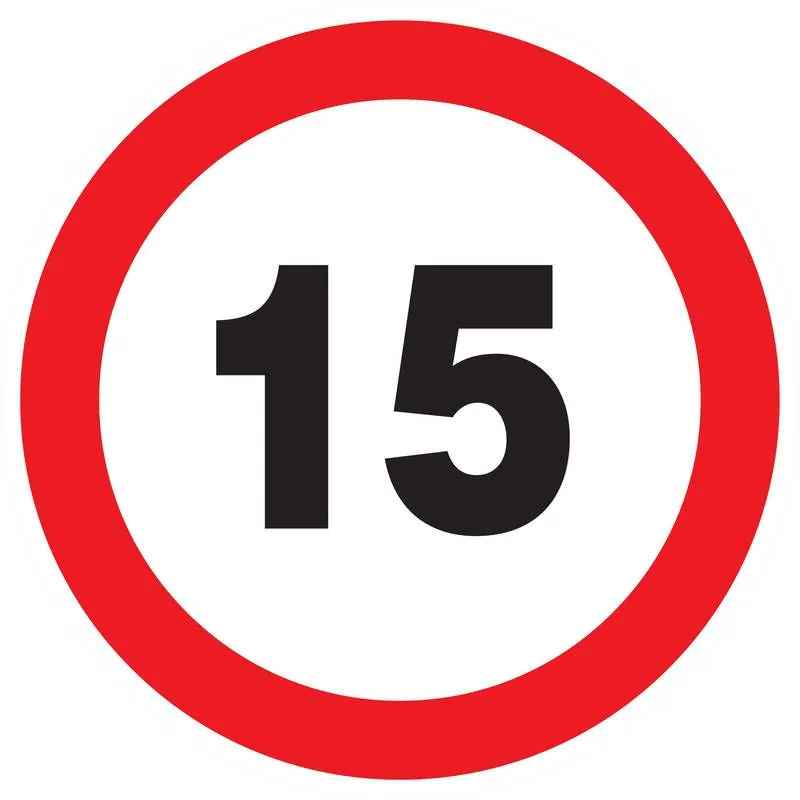 Panneau INTERDIT DE ROULER A +15 KM/H Taliaplast 722261