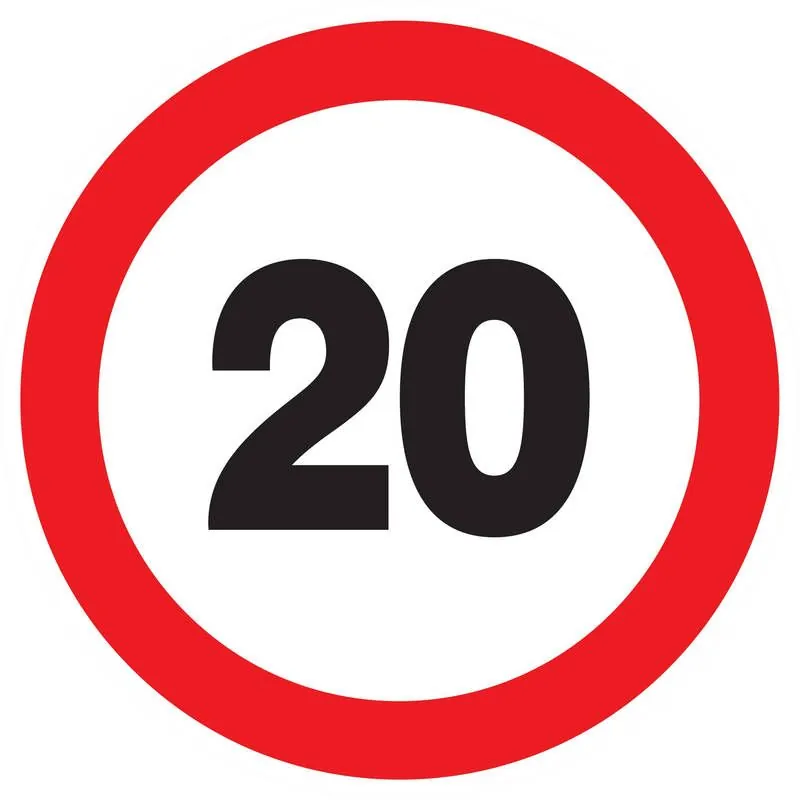 Panneau INTERDIT DE ROULER A +20 KM/H Taliaplast 727256