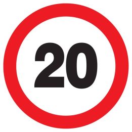Panneau INTERDIT DE ROULER A +20 KM/H Taliaplast 722256