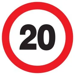 Panneau INTERDIT DE ROULER A +20 KM/H Taliaplast 722256