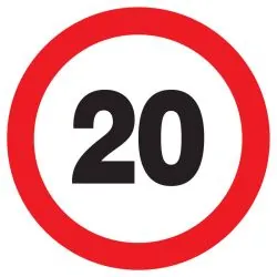 Panneau INTERDIT DE ROULER A +20 KM/H Taliaplast 723256