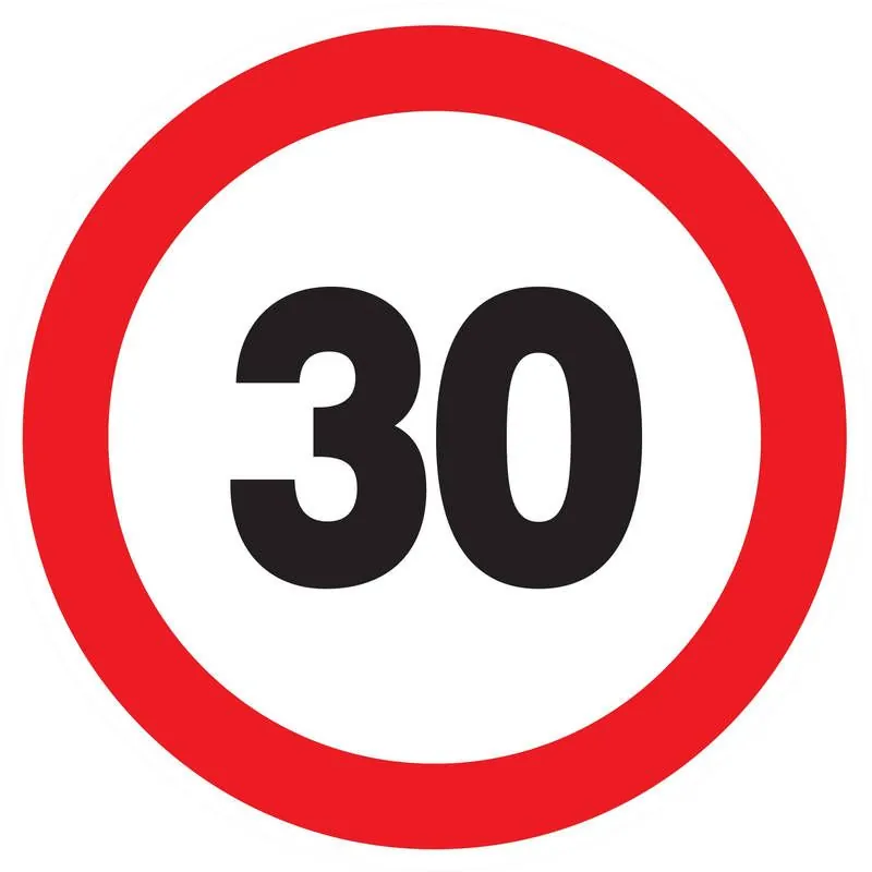 Panneau INTERDIT DE ROULER A +30 KM/H Taliaplast 724262
