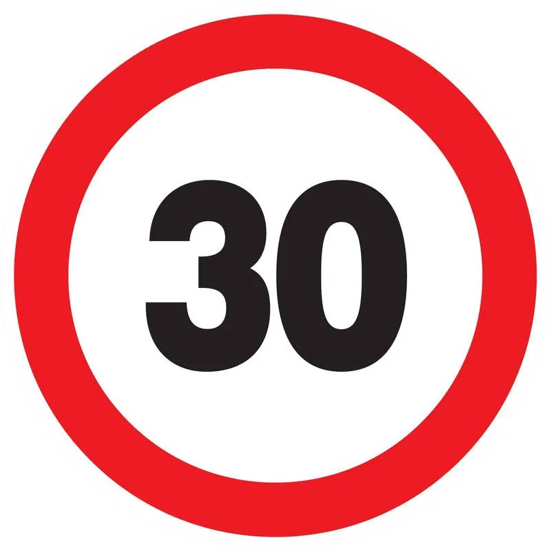 Panneau INTERDIT DE ROULER A +30 KM/H Taliaplast 727262