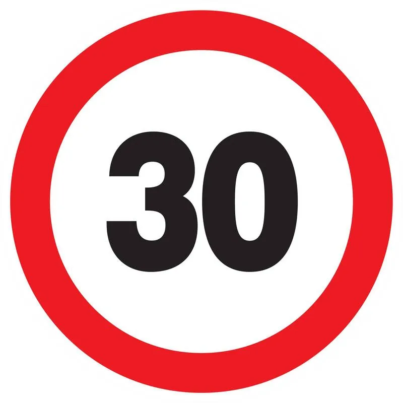 Panneau INTERDIT DE ROULER A +30 KM/H Taliaplast 722262