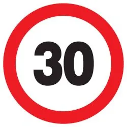 Panneau INTERDIT DE ROULER A +30 KM/H Taliaplast 723262