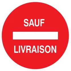 Panneau SENS INTERDIT SAUF LIVRAISON D Taliaplast 724263