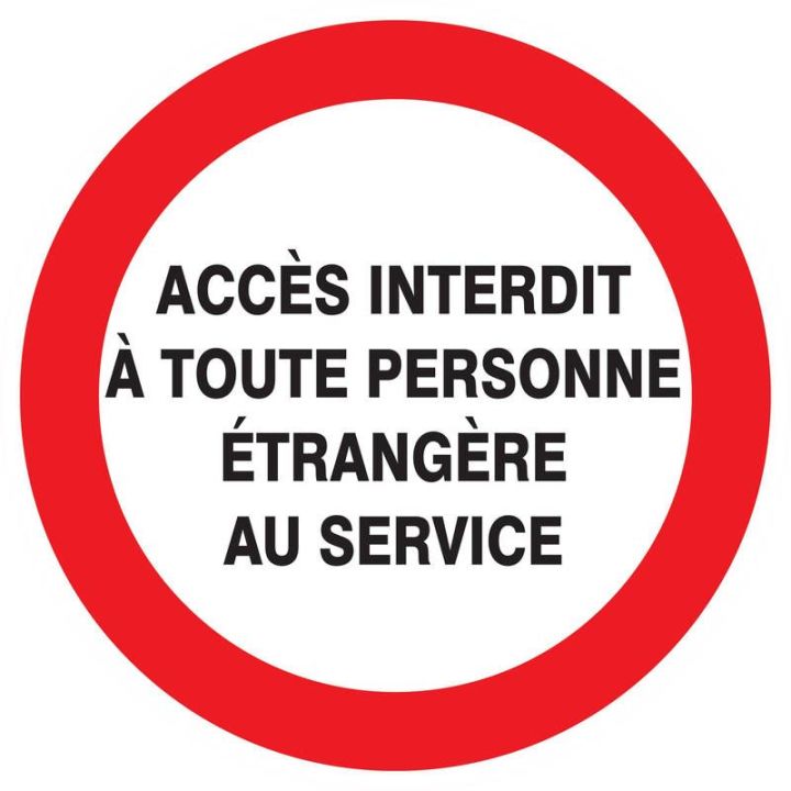 Panneau ACCES INTERDIT TOUTE PERSONNE Taliaplast 722234