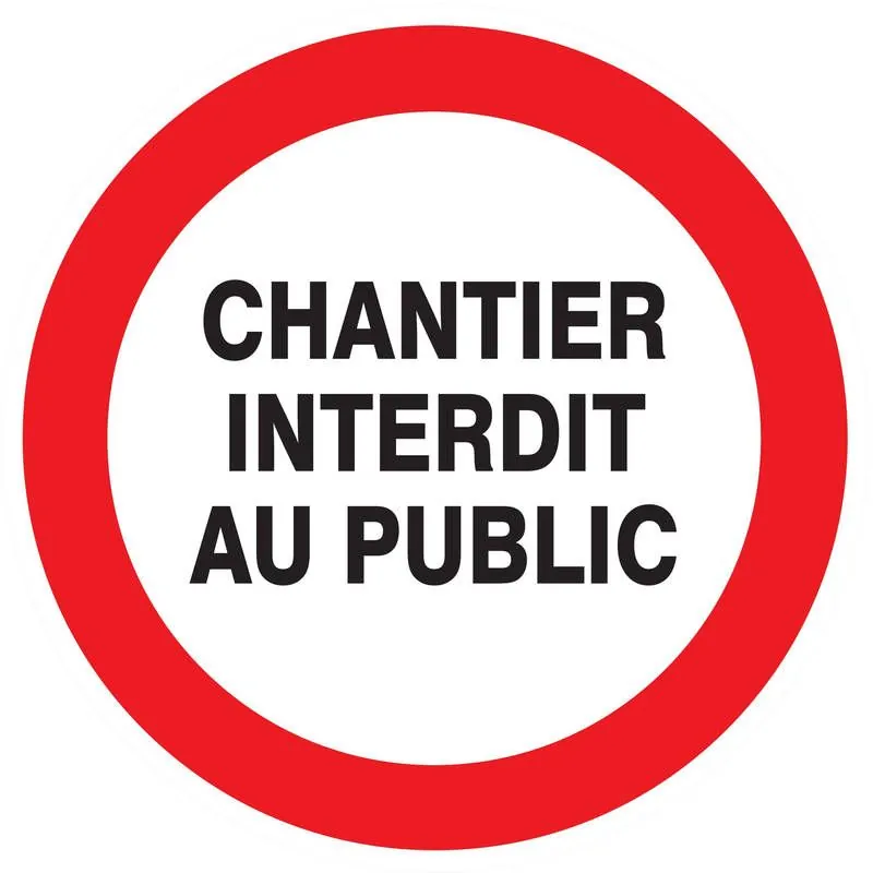 Panneau CHANTIER INTERDIT AU PUBLIC NO Taliaplast 724216