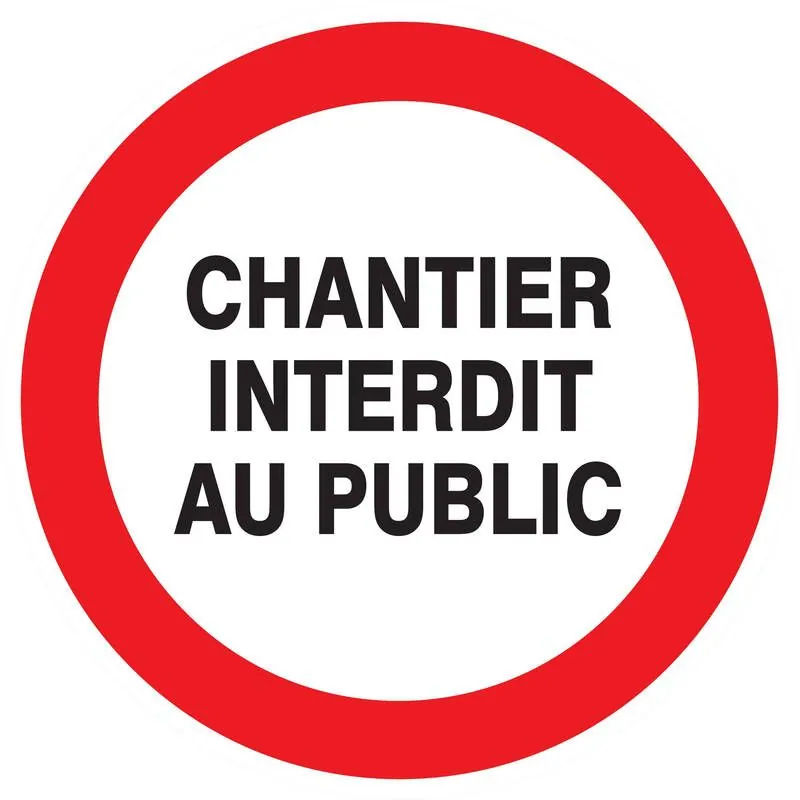 Panneau CHANTIER INTERDIT AU PUBLIC NO Taliaplast 727217