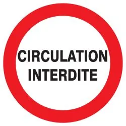 Panneau CIRCULATION INTERDITE D.180mm Taliaplast 727207