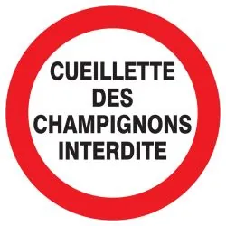 Panneau CUEILLETTE CHAMPIGNONS INTERD. Taliaplast 722237
