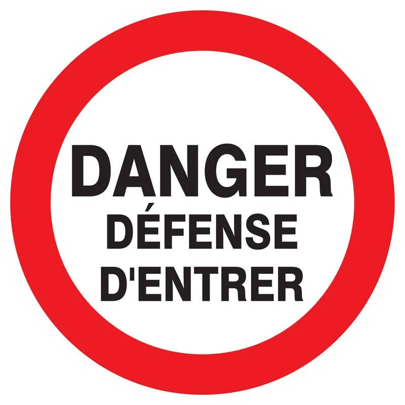 Panneau DANGER DEFENSE D'ENTRER NORMAS Taliaplast 722216