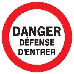 Panneau DANGER DEFENSE D'ENTRER NORMAS Taliaplast 723202
