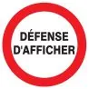 Panneau DEFENSE D'AFFICHER D.80mm Taliaplast 724242