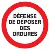 Panneau DEFENSE DE DEPOSER DES ORDURES Taliaplast 724219