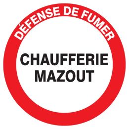 Panneau DEFENSE DE FUMER CHAUFFERIE MA Taliaplast 723241
