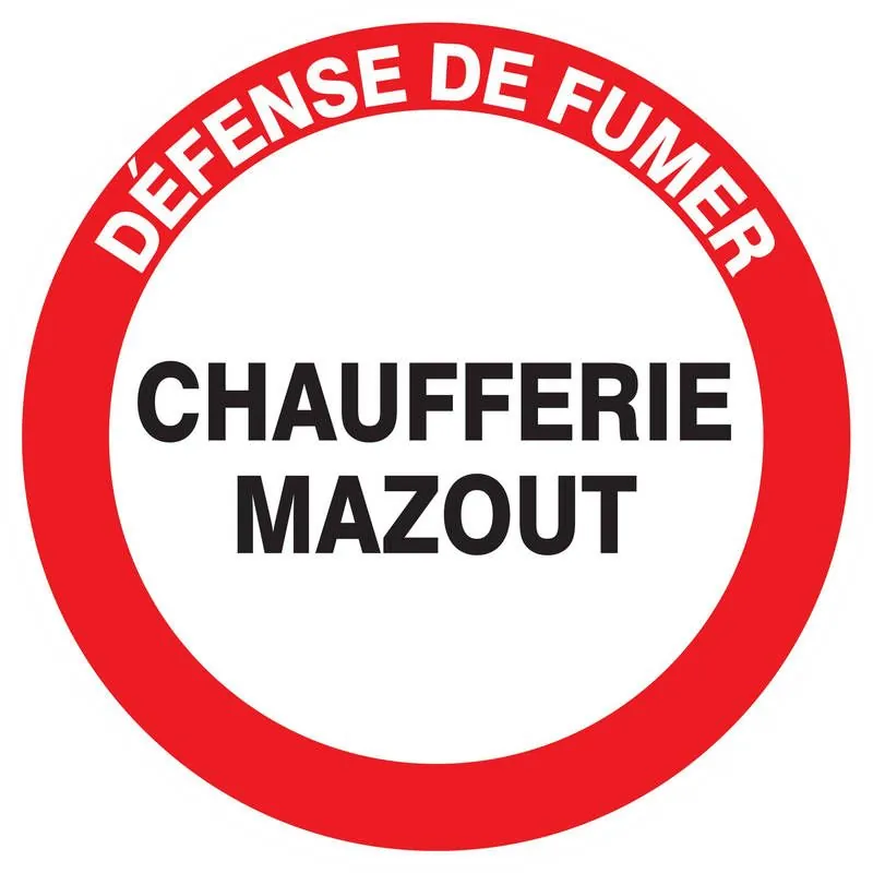 Panneau DEFENSE DE FUMER CHAUFFERIE MA Taliaplast 723241