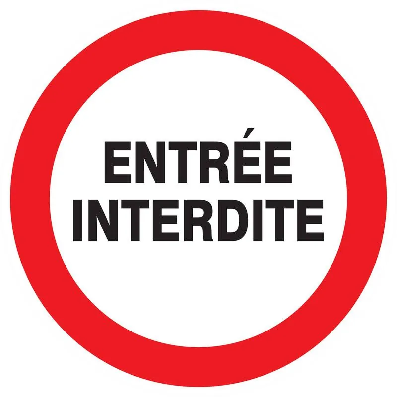 Panneau ENTREE INTERDITE NORMASIGN ADH Taliaplast 727247